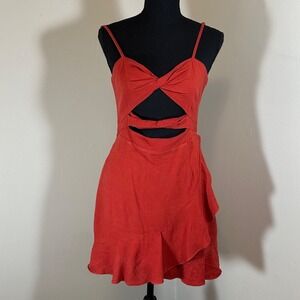 Runaway the label red cut out tank dress womens size medium mini dress